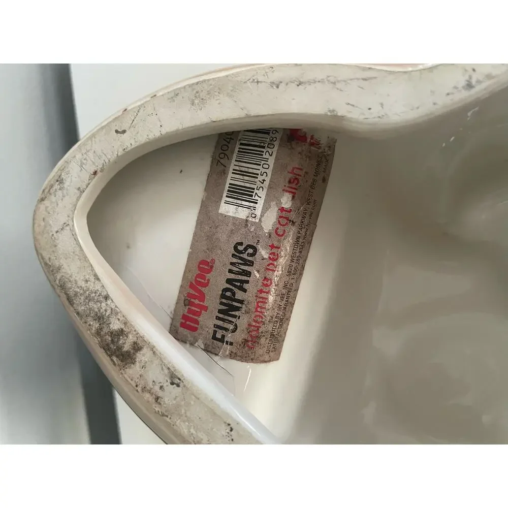 Hyvee Funpaws Cat Food and Water Dish Double Bowl